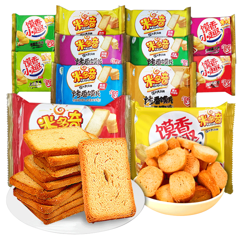 米多奇烤香饃片 健康美味，一箱盡享休閑早餐與年貨零食